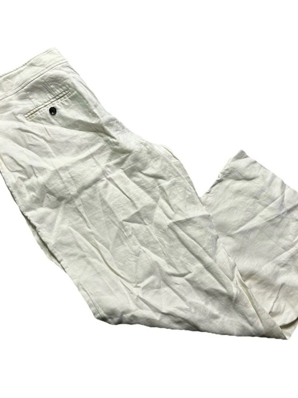 Women’s Talbots Cream Linen Wide Leg Pants Size 14
